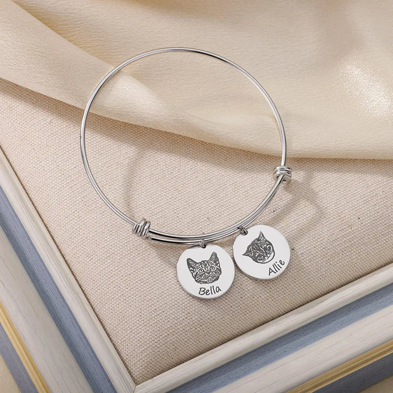 PRINCESS JEWELRY® Bracciale Con Foto Personalizzata da Incidere in Acciaio Inossidabile (3 colori) - Princess Jewelry