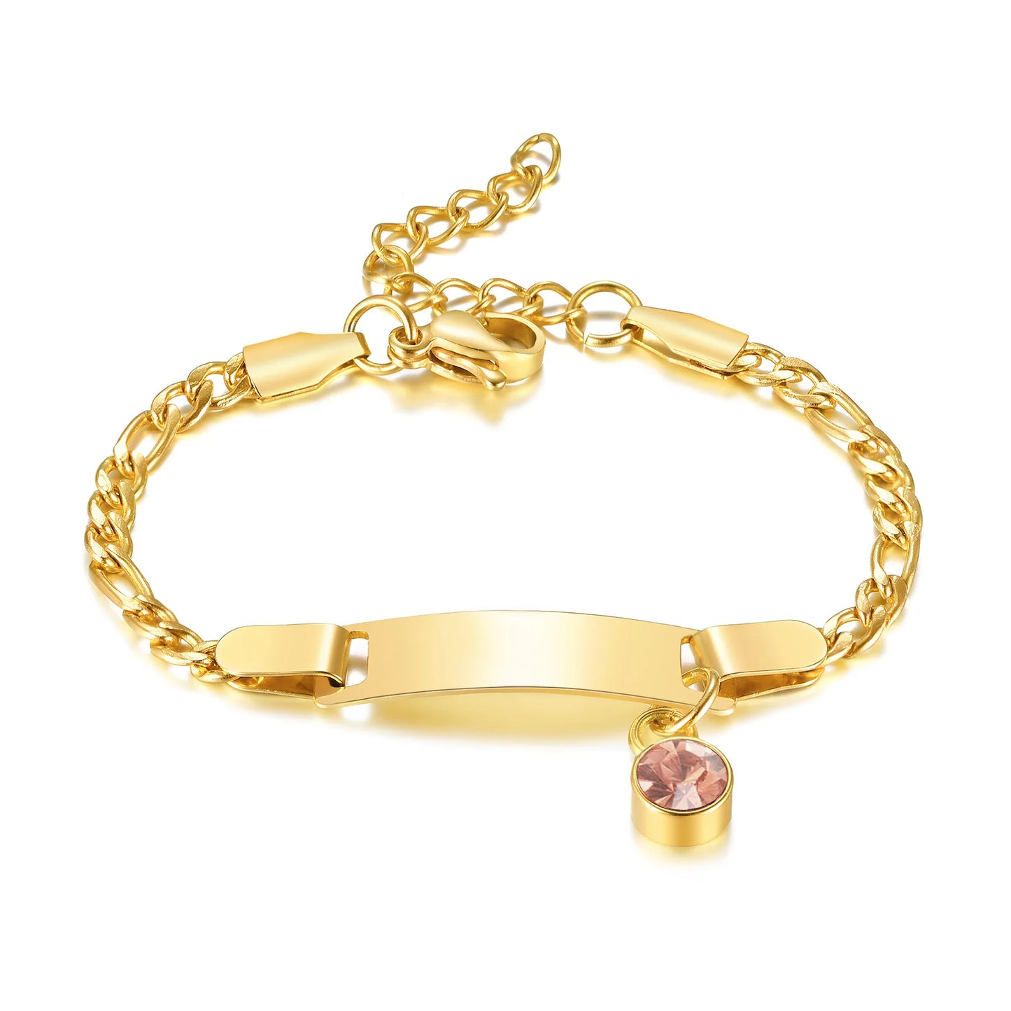PRINCESS JEWELRY® Bracciale Personalizzato per Bambini in Acciaio Inossidabile Placcato in Oro - Princess Jewelry