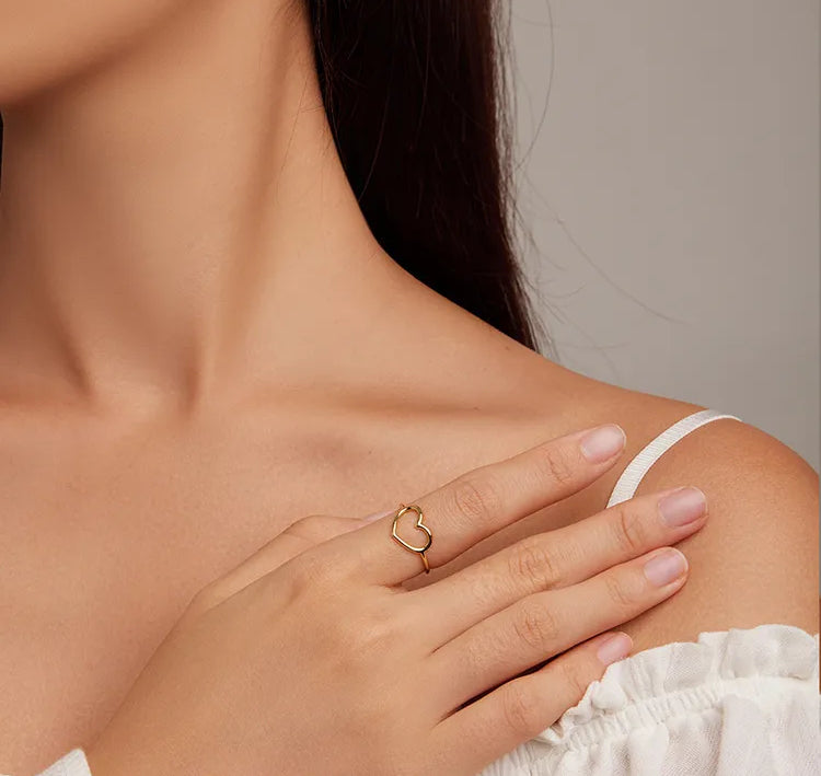 PRINCESS JEWELRY® Anello con Cuore in Argento 925 Placcato in Oro 18 Kt (4 colori) - Princess Jewelry