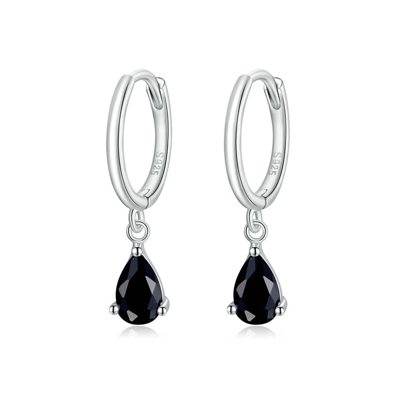 PRINCESS JEWELRY® Orecchini a Cerchio Pendenti a Goccia in Argento 925 (4 colori) - Princess Jewelry