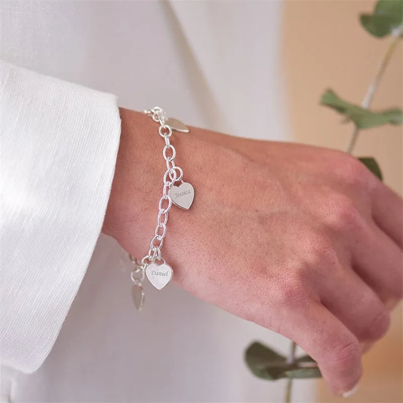 PRINCESS JEWELRY® Bracciale in Acciaio Inossidabile con Nomi Personalizzati (3 colori) - Princess Jewelry