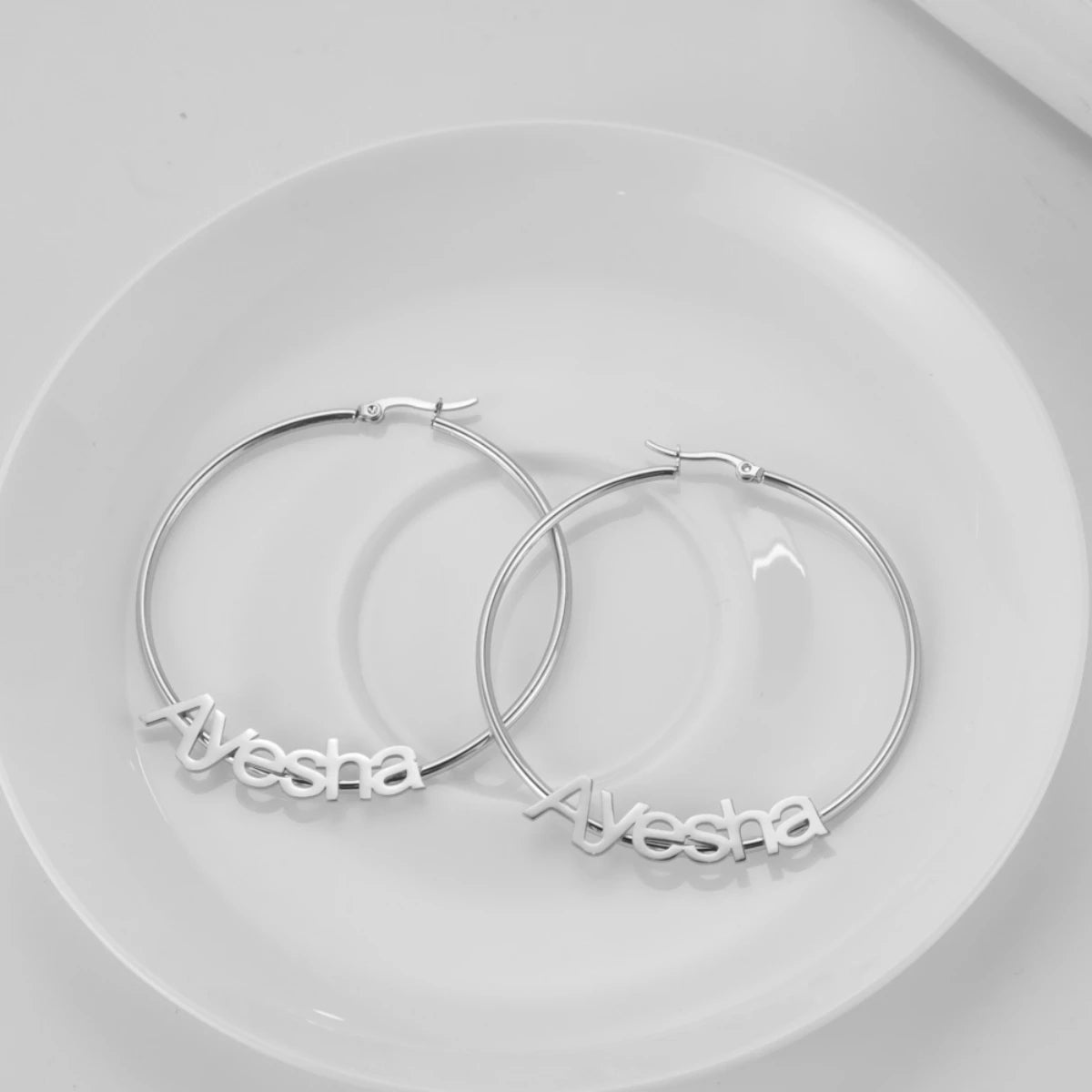 PRINCESS JEWELRY® Orecchini Hoop Personalizzati in Acciaio Inossidabile (2 colori) - Princess Jewelry