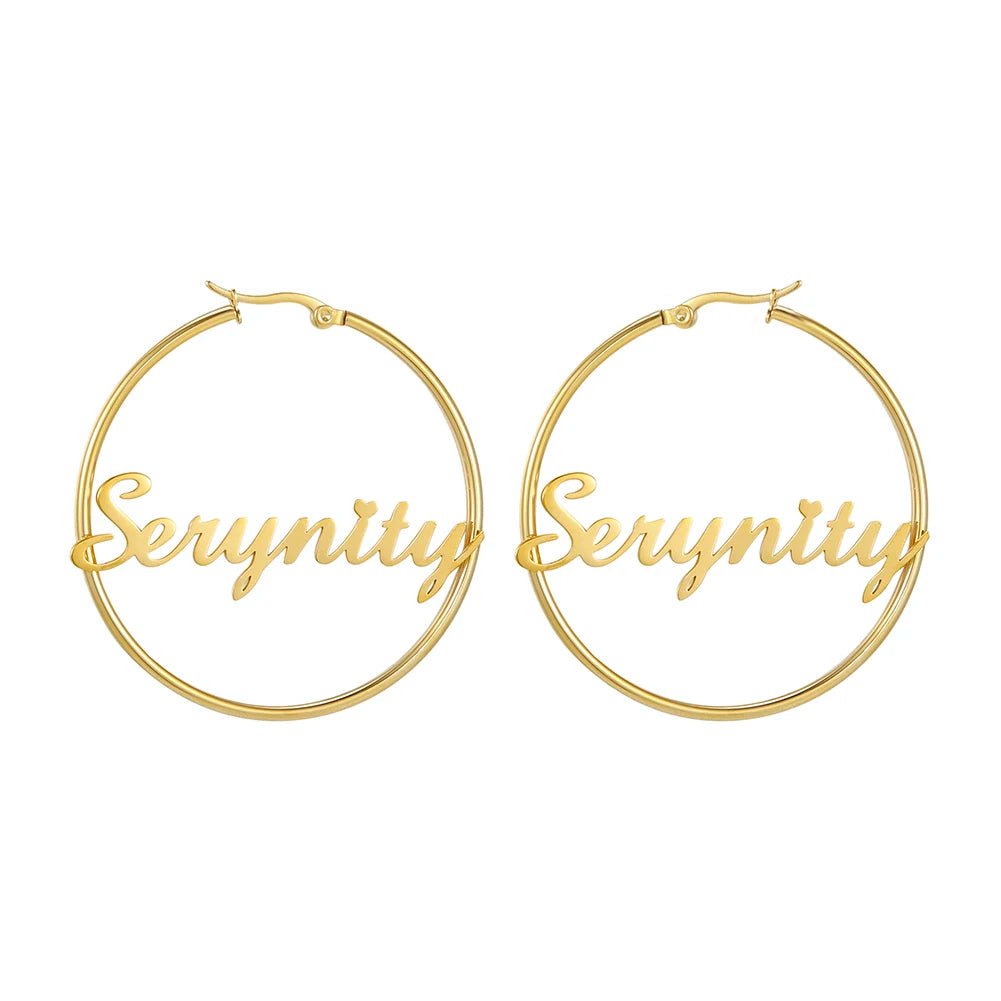 PRINCESS JEWELRY® Orecchini Hoop Personalizzati in Acciaio Inossidabile (2 colori) - Princess Jewelry
