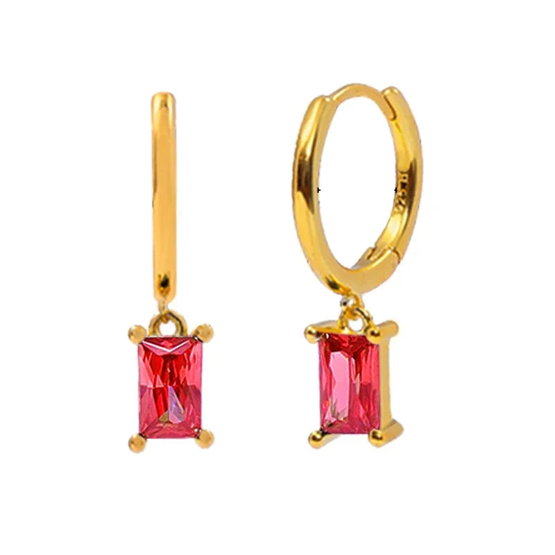 PRINCESS JEWELRY® Orecchini a Cerchio con Pendente in Argento 925 (8 colori) - Princess Jewelry