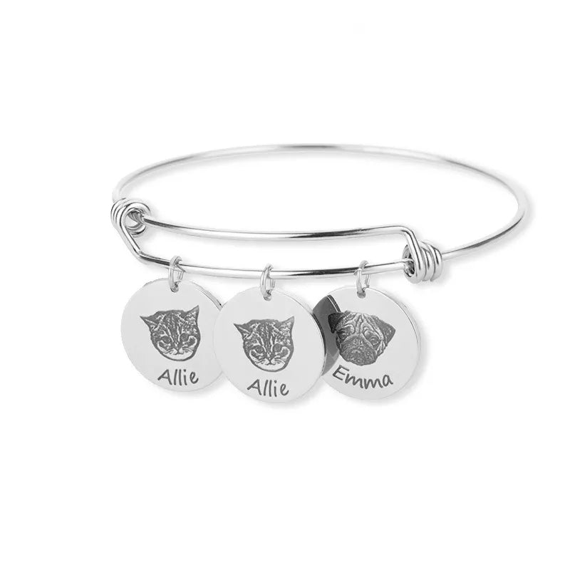 PRINCESS JEWELRY® Bracciale Con Foto Personalizzata da Incidere in Acciaio Inossidabile (3 colori) - Princess Jewelry