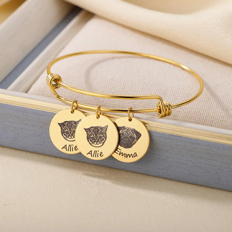 PRINCESS JEWELRY® Bracciale Con Foto Personalizzata da Incidere in Acciaio Inossidabile (3 colori) - Princess Jewelry