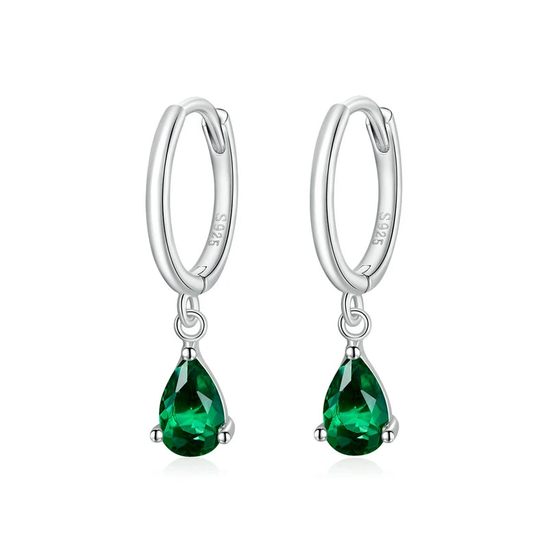 PRINCESS JEWELRY® Orecchini a Cerchio Pendenti a Goccia in Argento 925 (4 colori) - Princess Jewelry