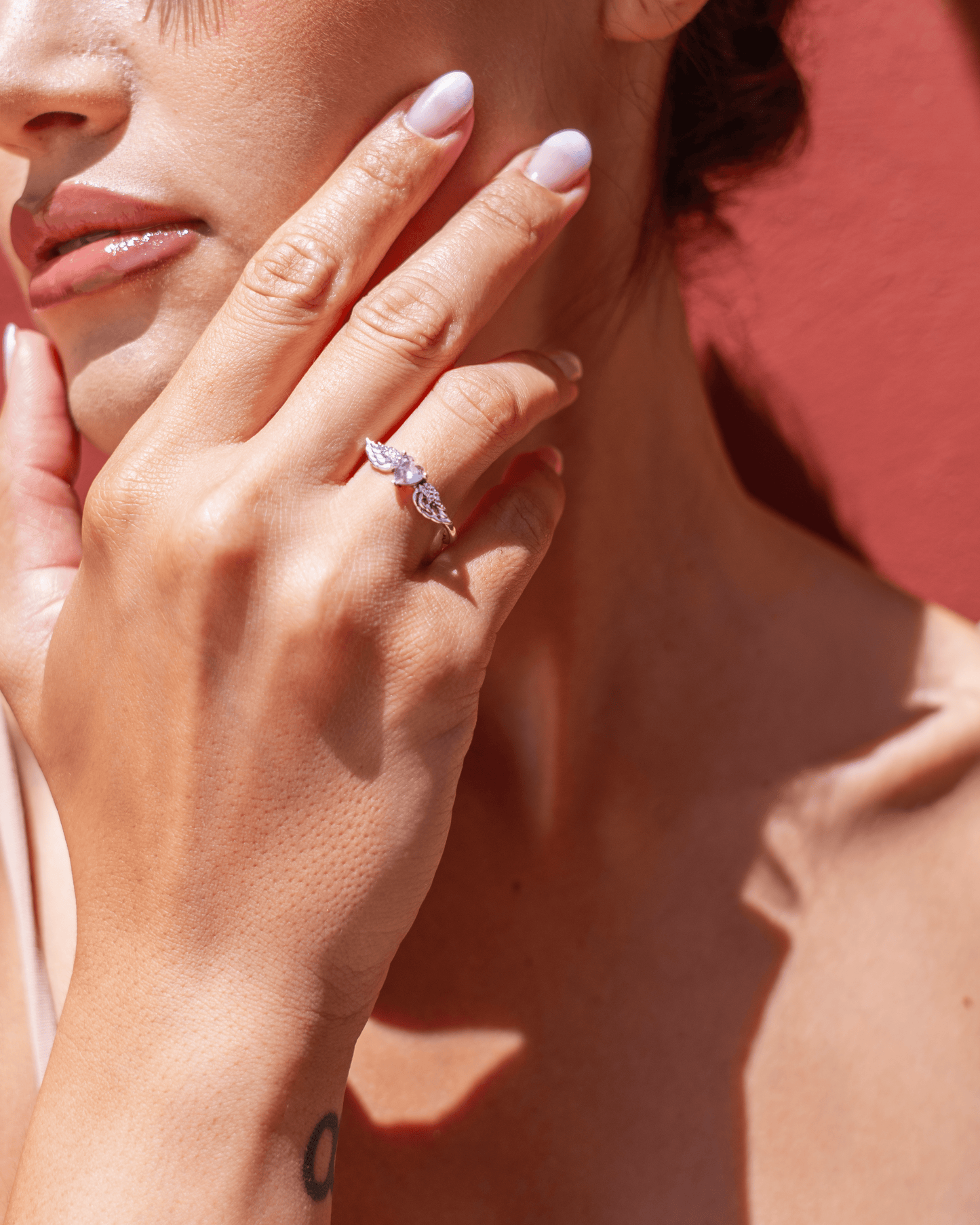 PRINCESS JEWELRY® Anello in Argento 925 con Cuore ed Ali d'Angelo - Princess Jewelry