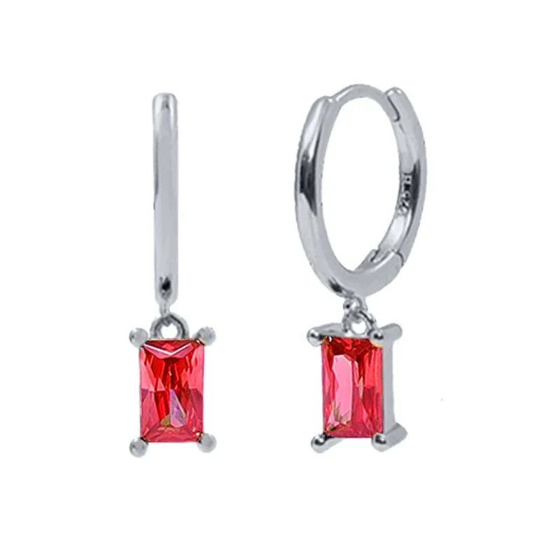PRINCESS JEWELRY® Orecchini a Cerchio con Pendente in Argento 925 (8 colori) - Princess Jewelry