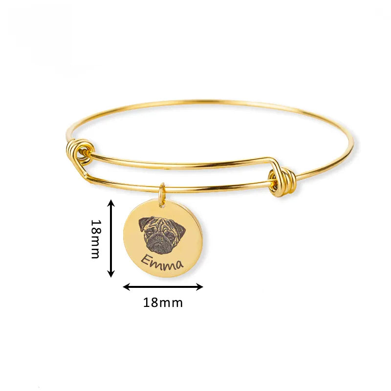 PRINCESS JEWELRY® Bracciale Con Foto Personalizzata da Incidere in Acciaio Inossidabile (3 colori) - Princess Jewelry