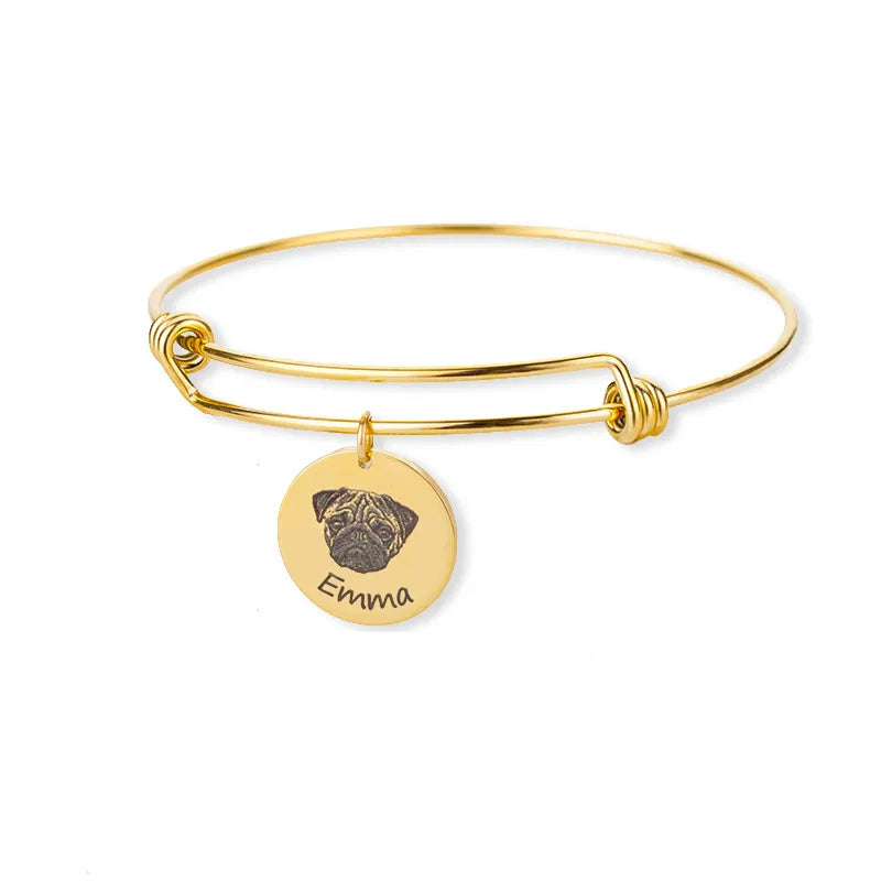 PRINCESS JEWELRY® Bracciale Con Foto Personalizzata da Incidere in Acciaio Inossidabile (3 colori) - Princess Jewelry