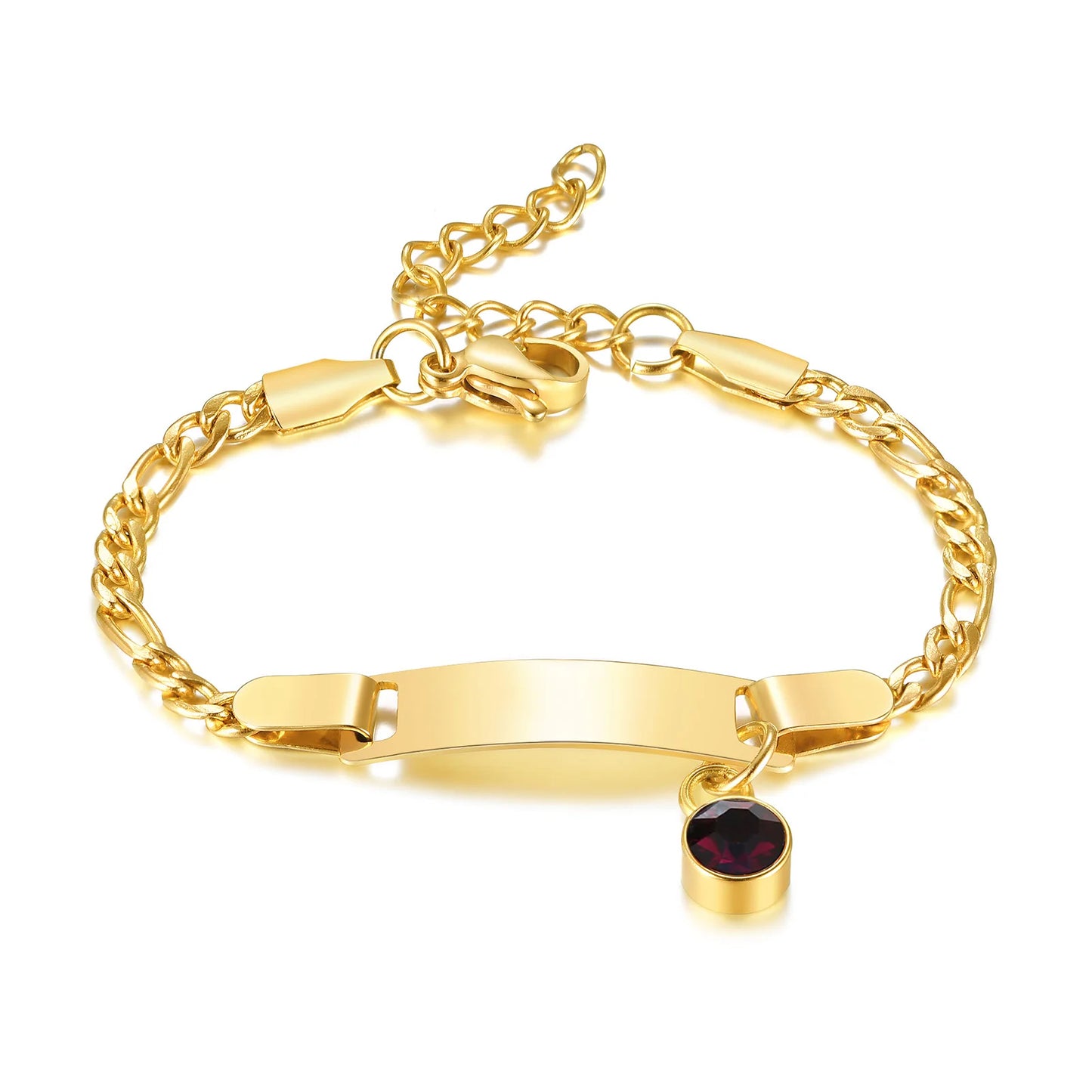 PRINCESS JEWELRY® Bracciale Personalizzato per Bambini in Acciaio Inossidabile Placcato in Oro - Princess Jewelry