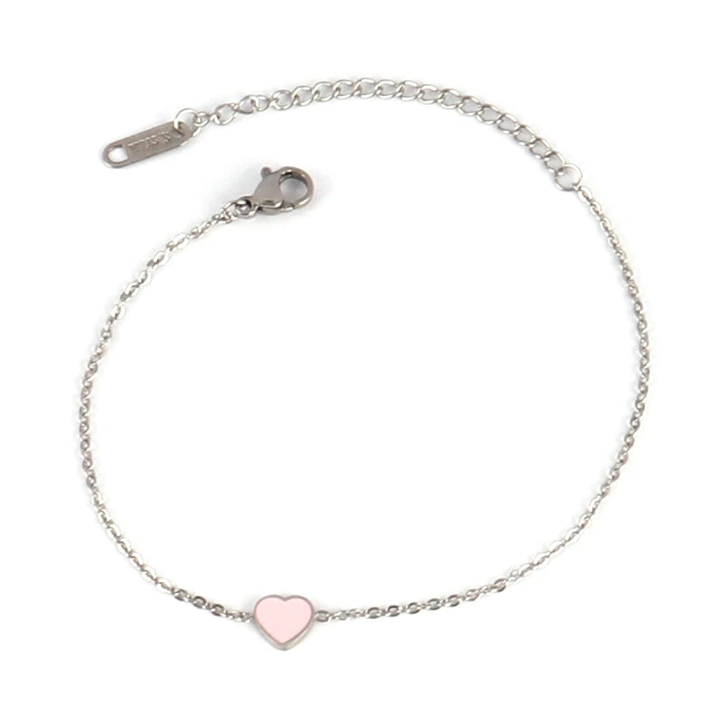 PRINCESS JEWELRY® Braccialetto in Acciaio Inossidabile con Cuoricini Colorati (7 colori) - Princess Jewelry