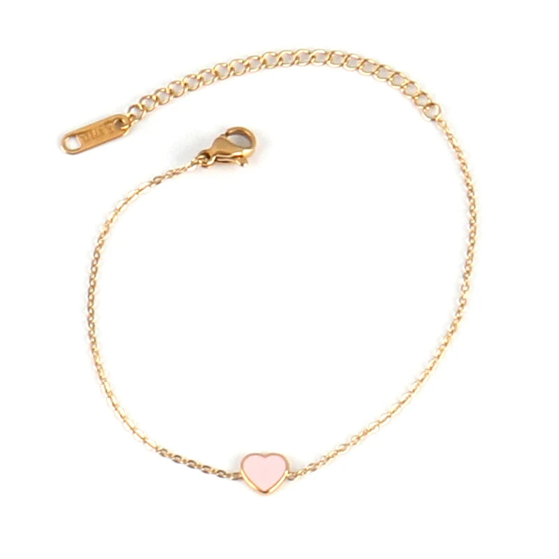PRINCESS JEWELRY® Braccialetto in Acciaio Inossidabile con Cuoricini Colorati (7 colori) - Princess Jewelry
