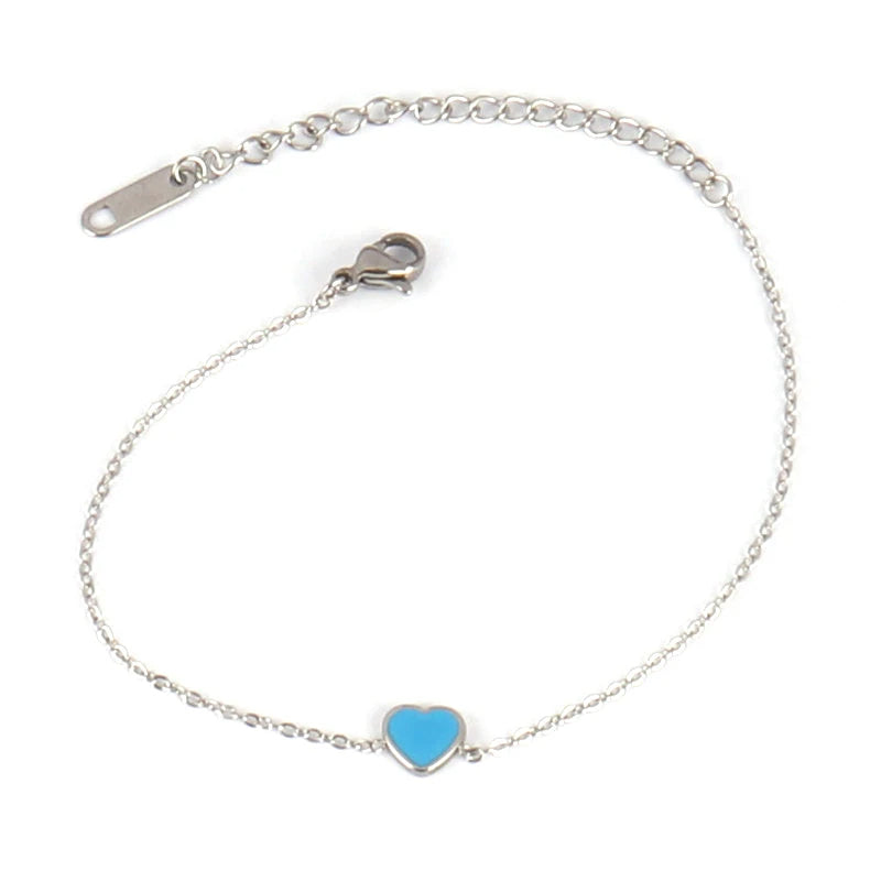 PRINCESS JEWELRY® Braccialetto in Acciaio Inossidabile con Cuoricini Colorati (7 colori) - Princess Jewelry