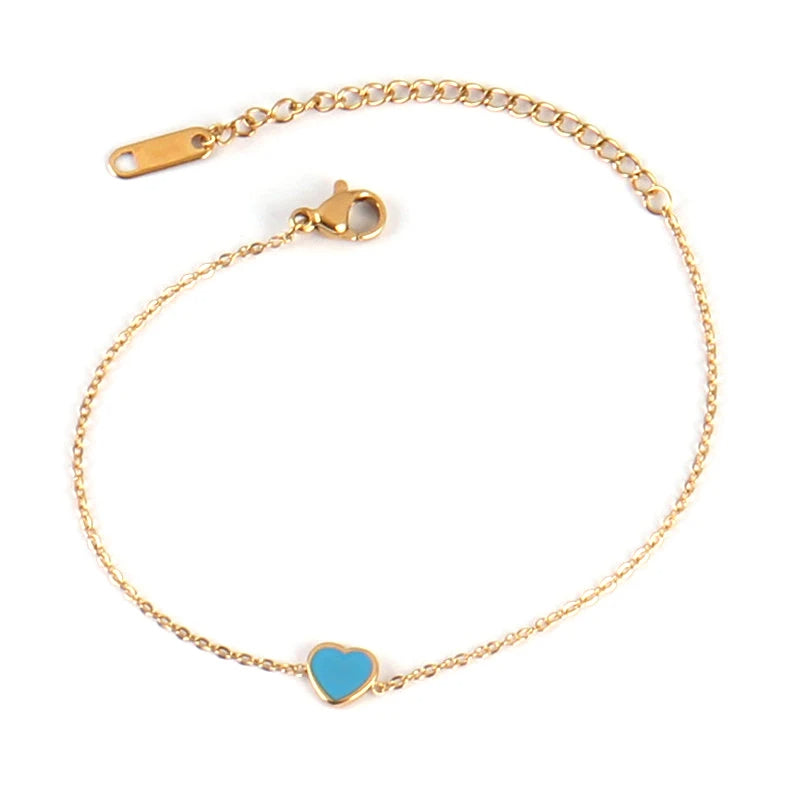 PRINCESS JEWELRY® Braccialetto in Acciaio Inossidabile con Cuoricini Colorati (7 colori) - Princess Jewelry