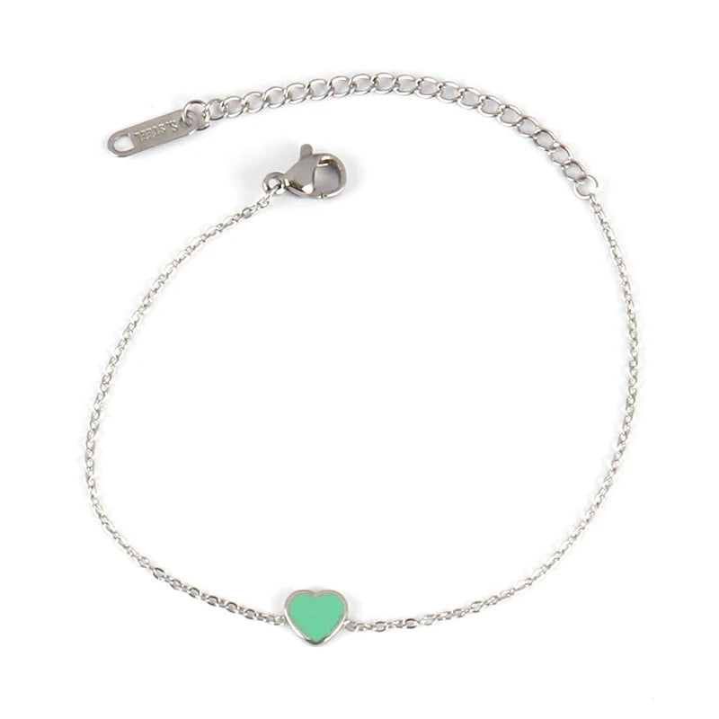 PRINCESS JEWELRY® Braccialetto in Acciaio Inossidabile con Cuoricini Colorati (7 colori) - Princess Jewelry
