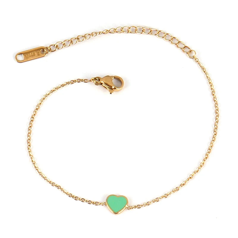 PRINCESS JEWELRY® Braccialetto in Acciaio Inossidabile con Cuoricini Colorati (7 colori) - Princess Jewelry