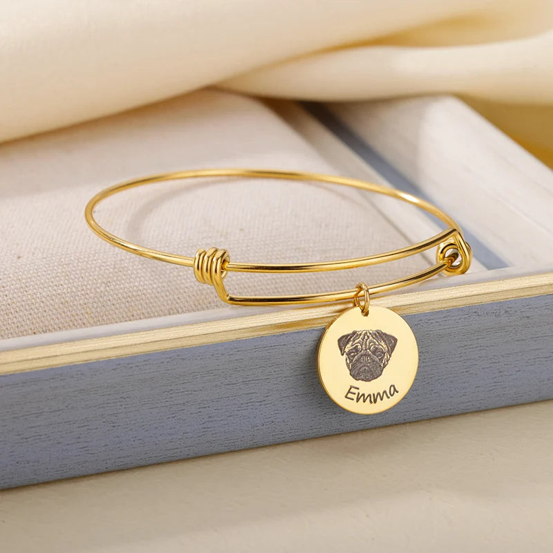 PRINCESS JEWELRY® Bracciale Con Foto Personalizzata da Incidere in Acciaio Inossidabile (3 colori) - Princess Jewelry