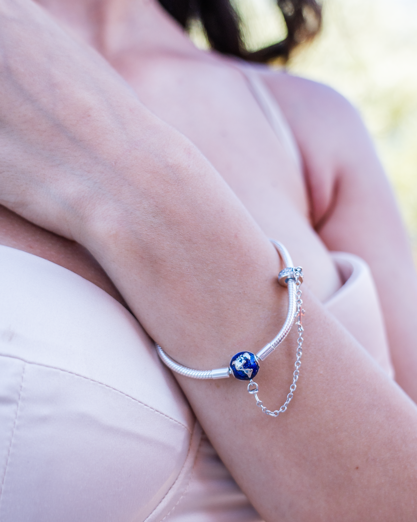 PRINCESS JEWELRY® Bracciale Travel con Mappamondo e Aeroplano in Argento 925 - Princess Jewelry