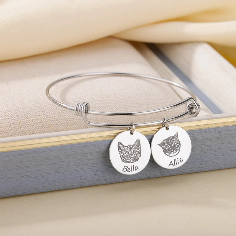 PRINCESS JEWELRY® Bracciale Con Foto Personalizzata da Incidere in Acciaio Inossidabile (3 colori) - Princess Jewelry