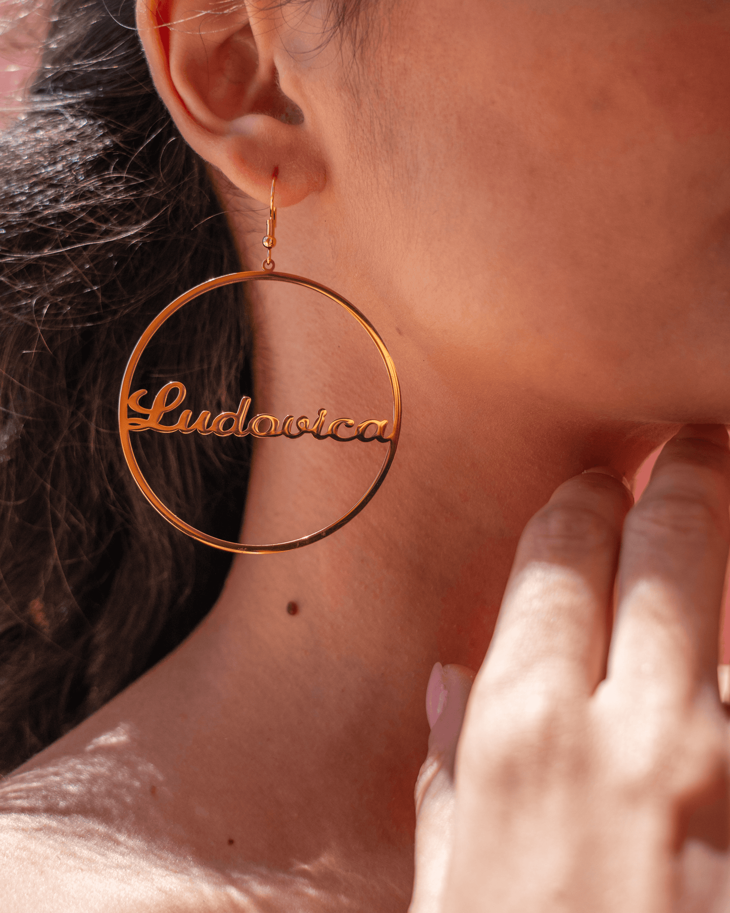 PRINCESS JEWELRY® Orecchini Pendenti a Cerchio Personalizzati in Acciaio Inossidabile (2 colori) - Princess Jewelry