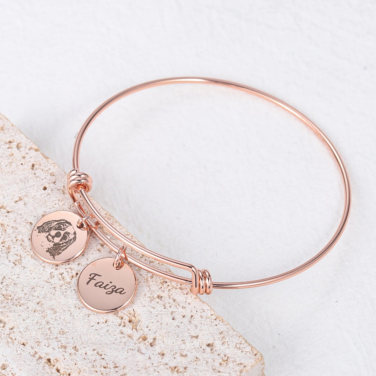 PRINCESS JEWELRY® Bracciale Con Foto Personalizzata da Incidere in Acciaio Inossidabile (3 colori) - Princess Jewelry