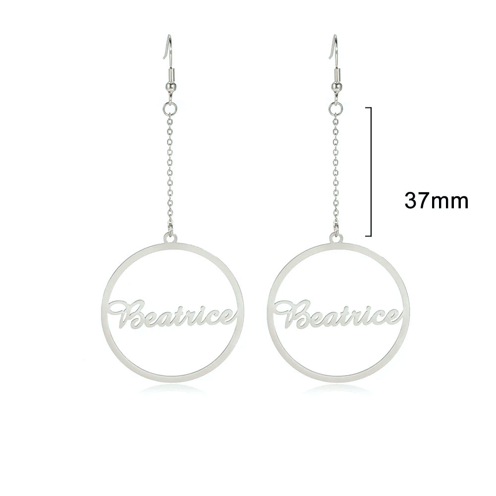 PRINCESS JEWELRY® Orecchini Pendenti a Cerchio Personalizzati in Acciaio Inossidabile (2 colori) - Princess Jewelry