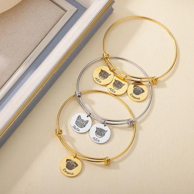 PRINCESS JEWELRY® Bracciale Con Foto Personalizzata da Incidere in Acciaio Inossidabile (3 colori) - Princess Jewelry
