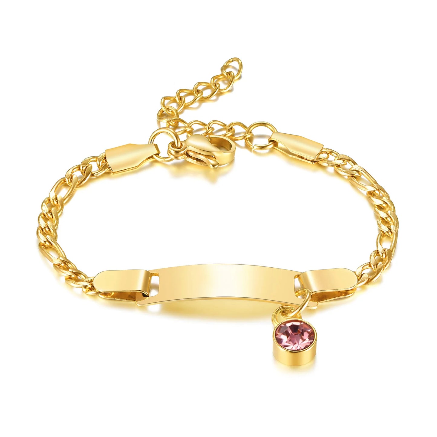 PRINCESS JEWELRY® Bracciale Personalizzato per Bambini in Acciaio Inossidabile Placcato in Oro - Princess Jewelry