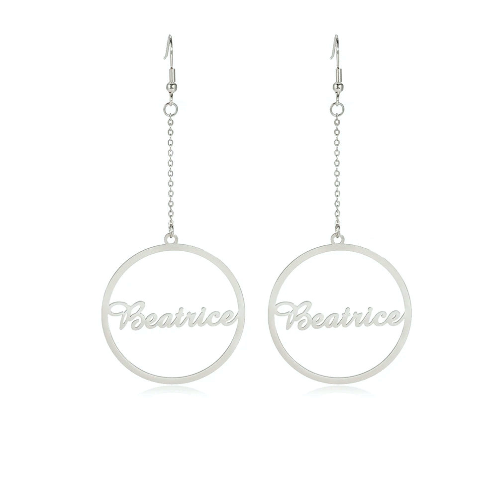 PRINCESS JEWELRY® Orecchini Pendenti a Cerchio Personalizzati in Acciaio Inossidabile (2 colori) - Princess Jewelry