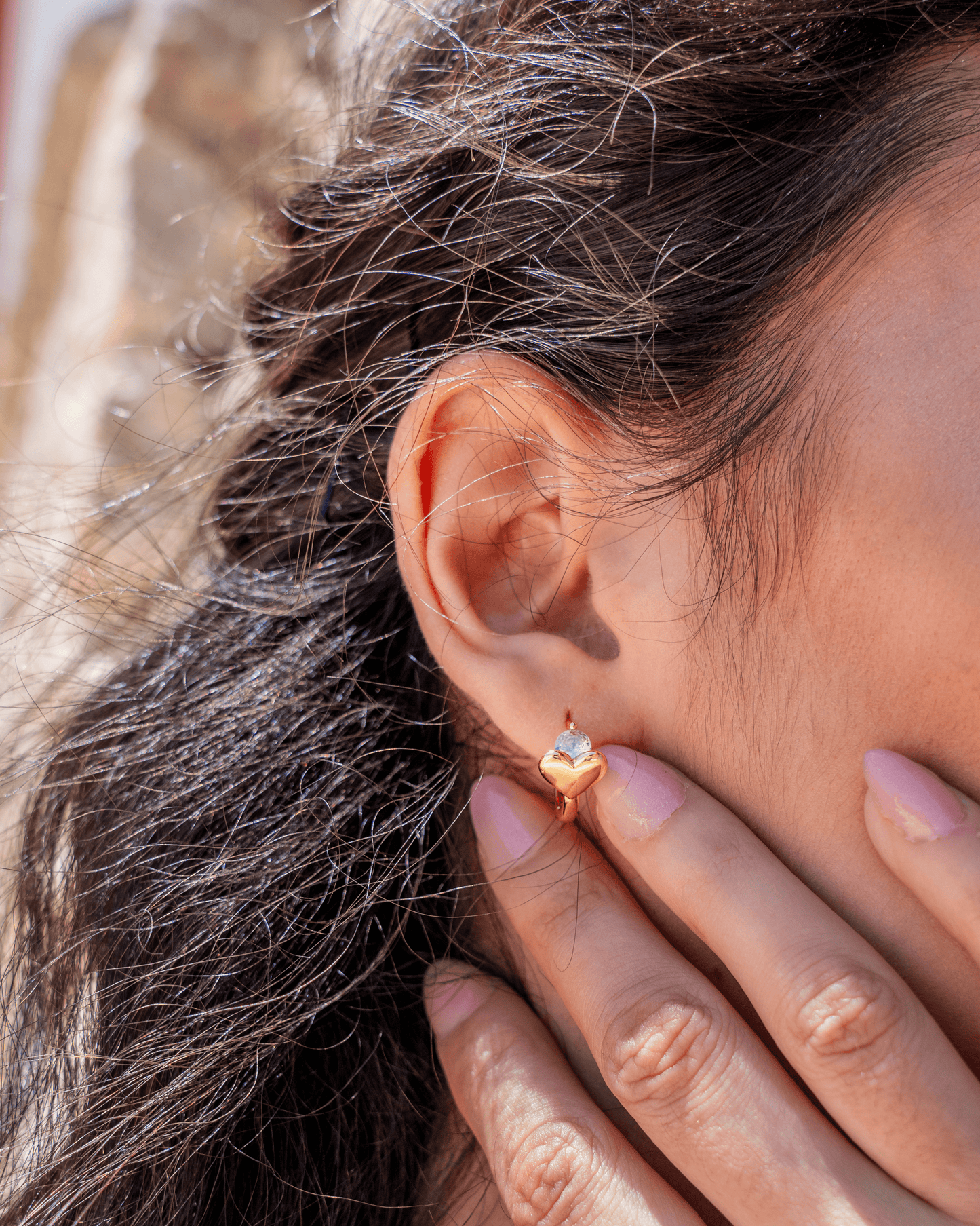 PRINCESS JEWELRY® Orecchini a Cerchio con Cuore e Perlina in Acciaio Inossidabile (2 colori) - Princess Jewelry