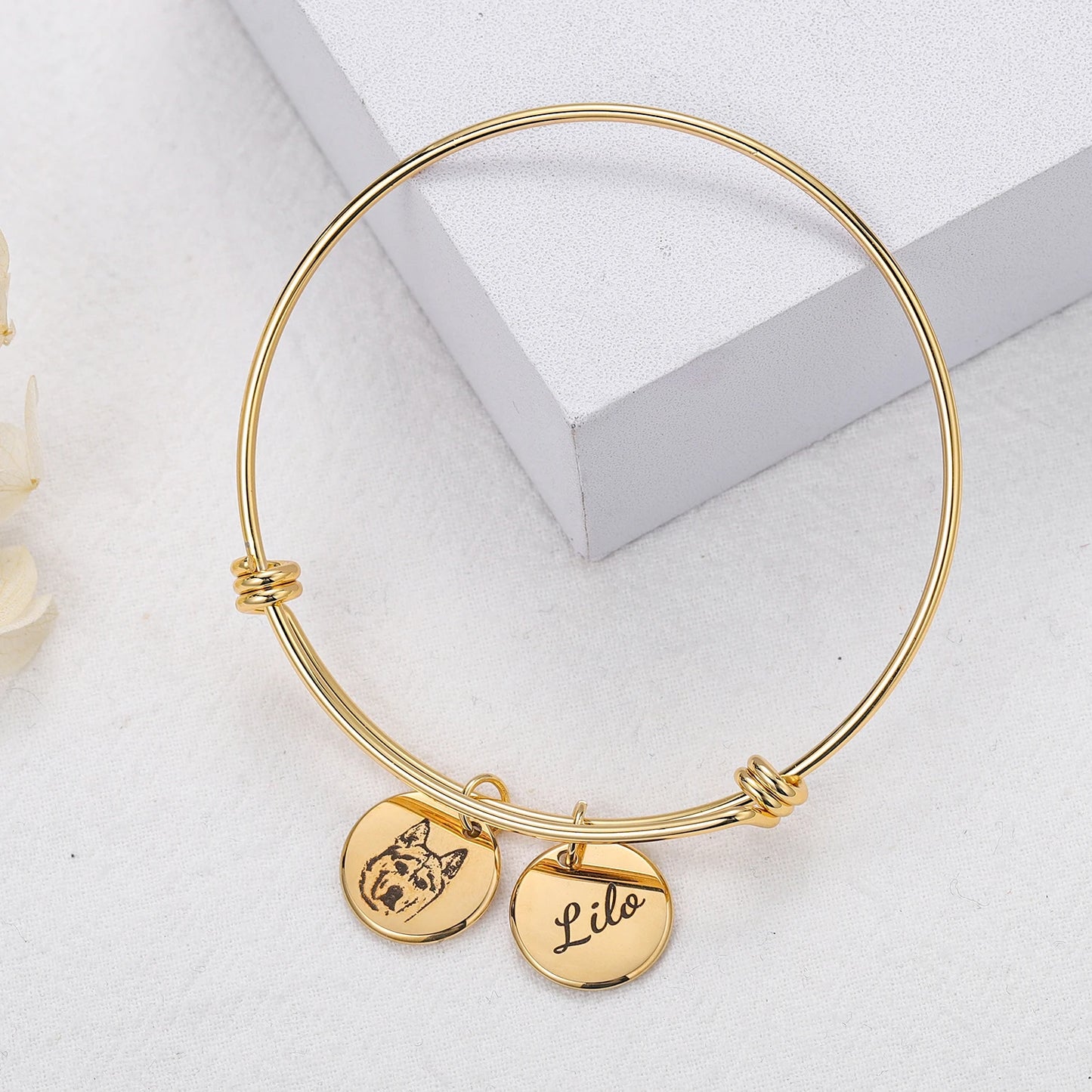PRINCESS JEWELRY® Bracciale Con Foto Personalizzata da Incidere in Acciaio Inossidabile (3 colori) - Princess Jewelry