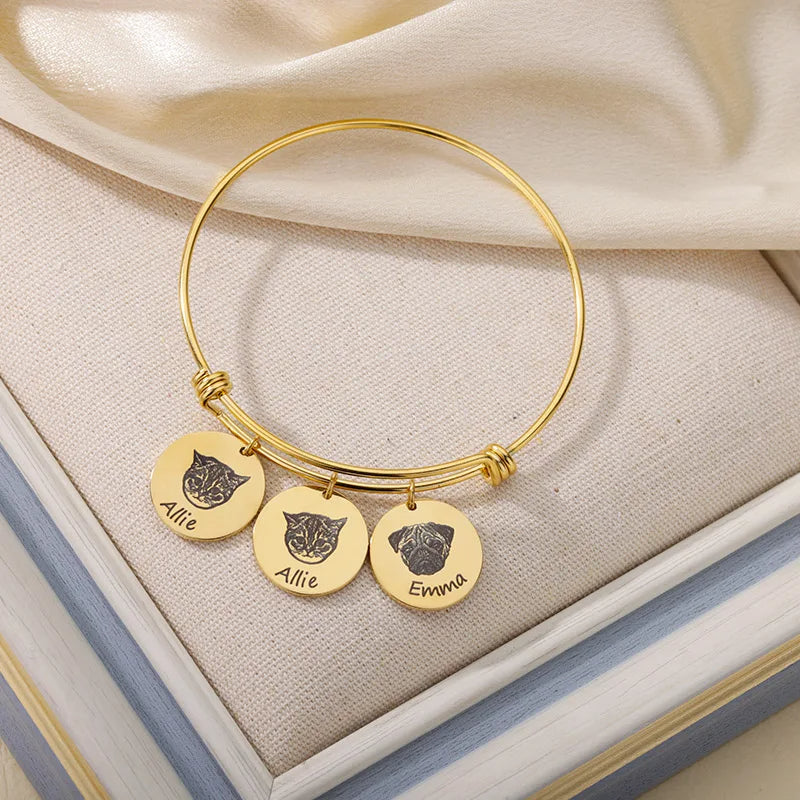 PRINCESS JEWELRY® Bracciale Con Foto Personalizzata da Incidere in Acciaio Inossidabile (3 colori) - Princess Jewelry