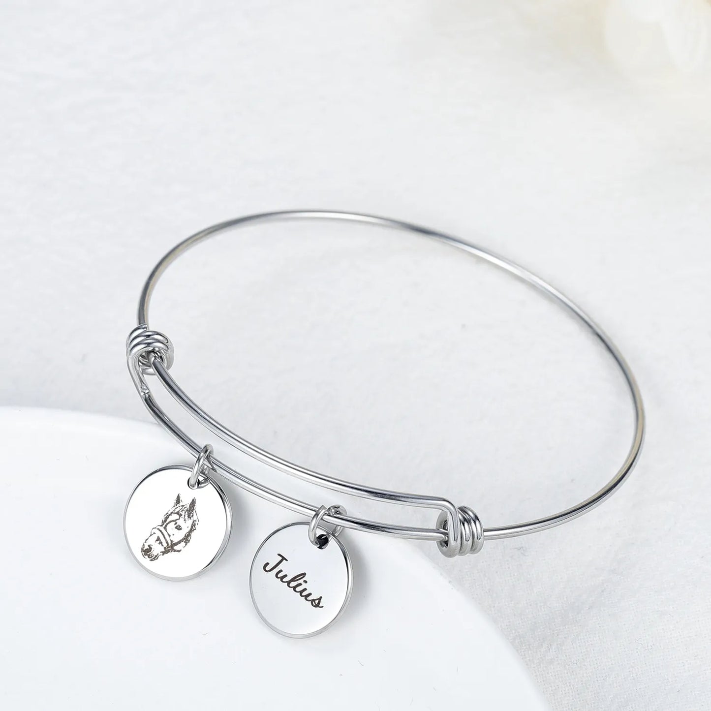 PRINCESS JEWELRY® Bracciale Con Foto Personalizzata da Incidere in Acciaio Inossidabile (3 colori) - Princess Jewelry
