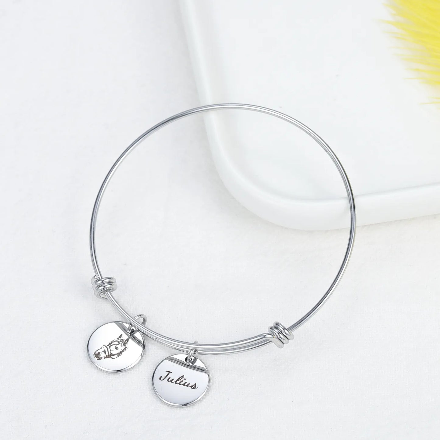 PRINCESS JEWELRY® Bracciale Con Foto Personalizzata da Incidere in Acciaio Inossidabile (3 colori) - Princess Jewelry