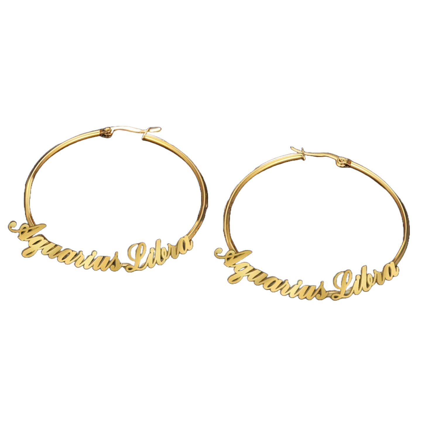 PRINCESS JEWELRY® Orecchini Hoop Personalizzati in Acciaio Inossidabile (2 colori) - Princess Jewelry