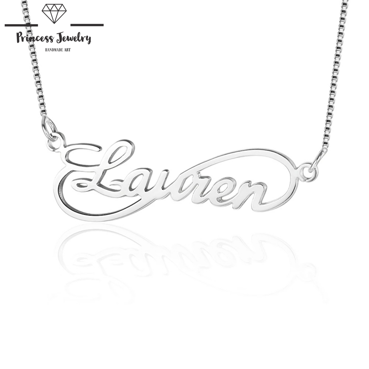 PRINCESS JEWELRY® Collana Infinity con Nome Personalizzato in Argento 925 Placcato Oro 18 Kt (3 colori) - Princess Jewelry