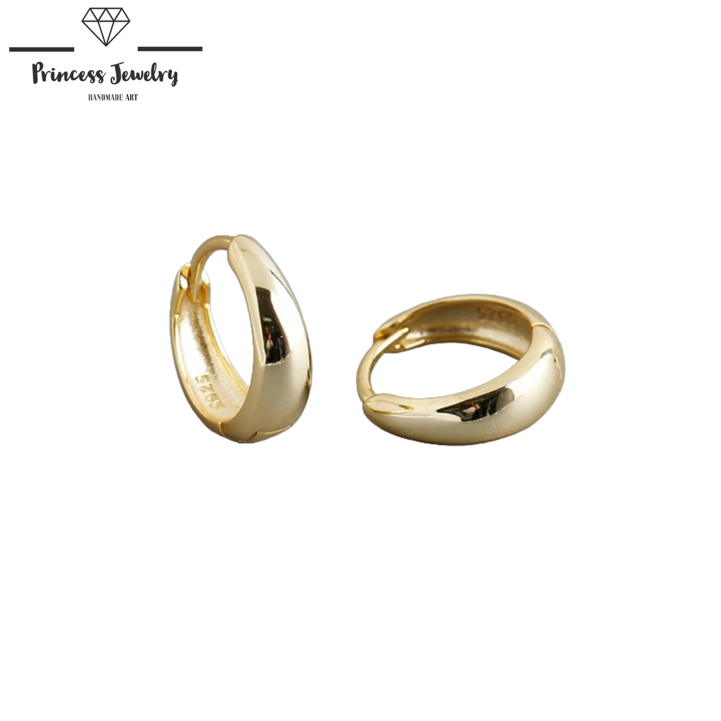 PRINCESS JEWELRY® Orecchini a Cerchio in Argento 925 Placcato Oro 18 Kt (2 colori) - Princess Jewelry
