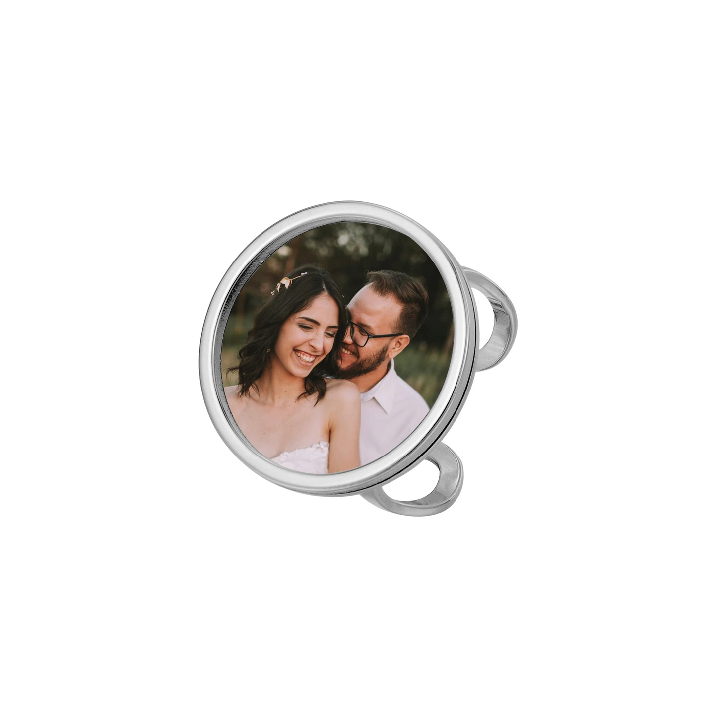 PRINCESS JEWELRY® Anello con Foto Personalizzata in Acciaio Inossidabile Placcato Oro 18 Kt (2 colori) - Princess Jewelry