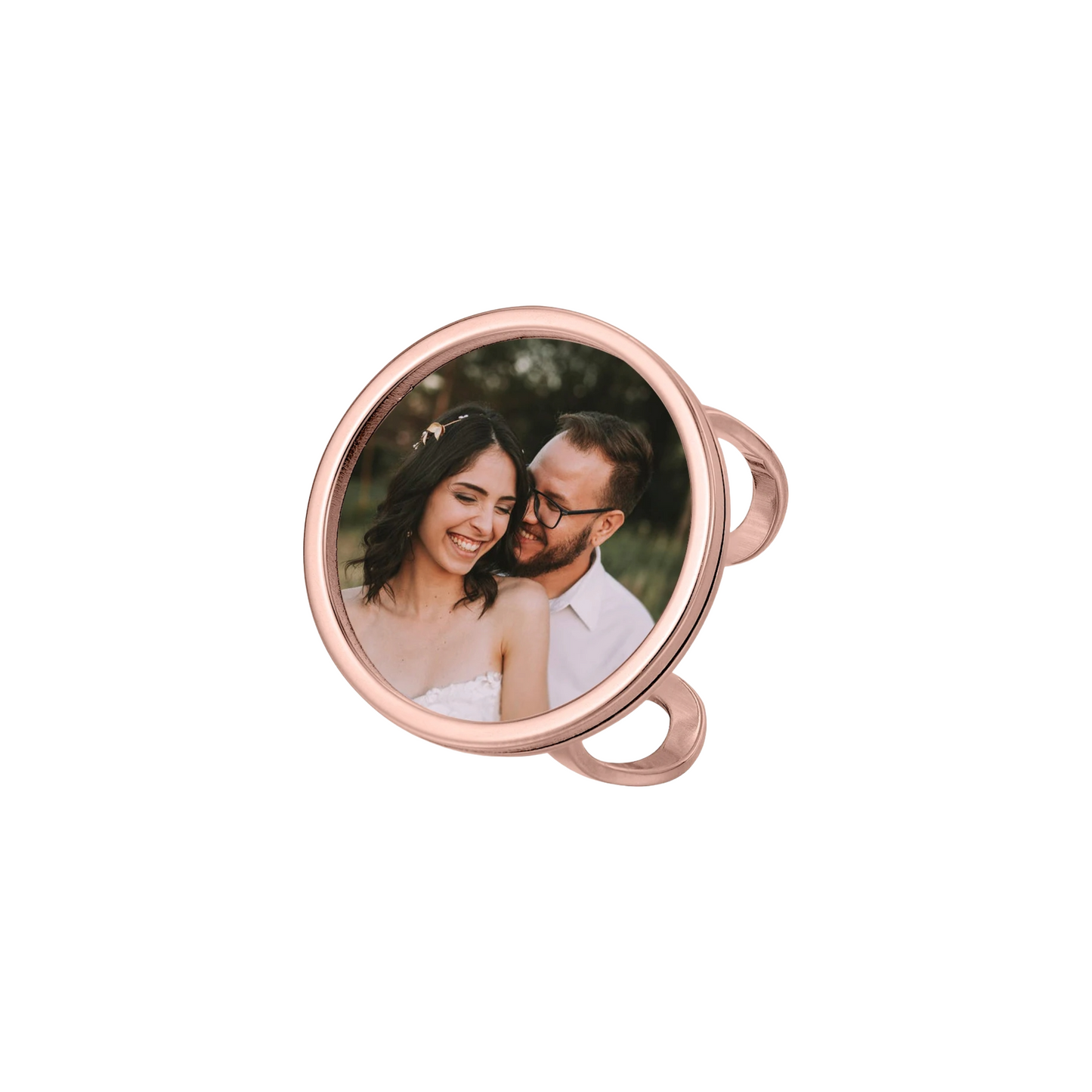 PRINCESS JEWELRY® Anello con Foto Personalizzata in Acciaio Inossidabile Placcato Oro 18 Kt (2 colori) - Princess Jewelry