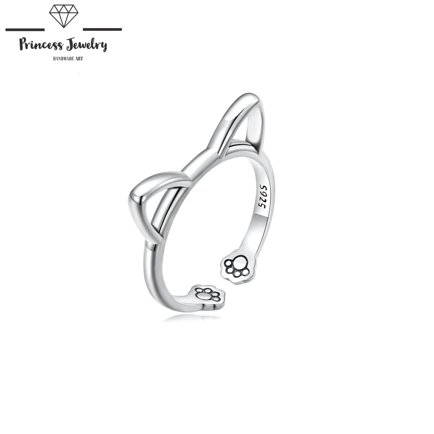 PRINCESS JEWELRY® Anello Gattino in Argento 925 - Princess Jewelry