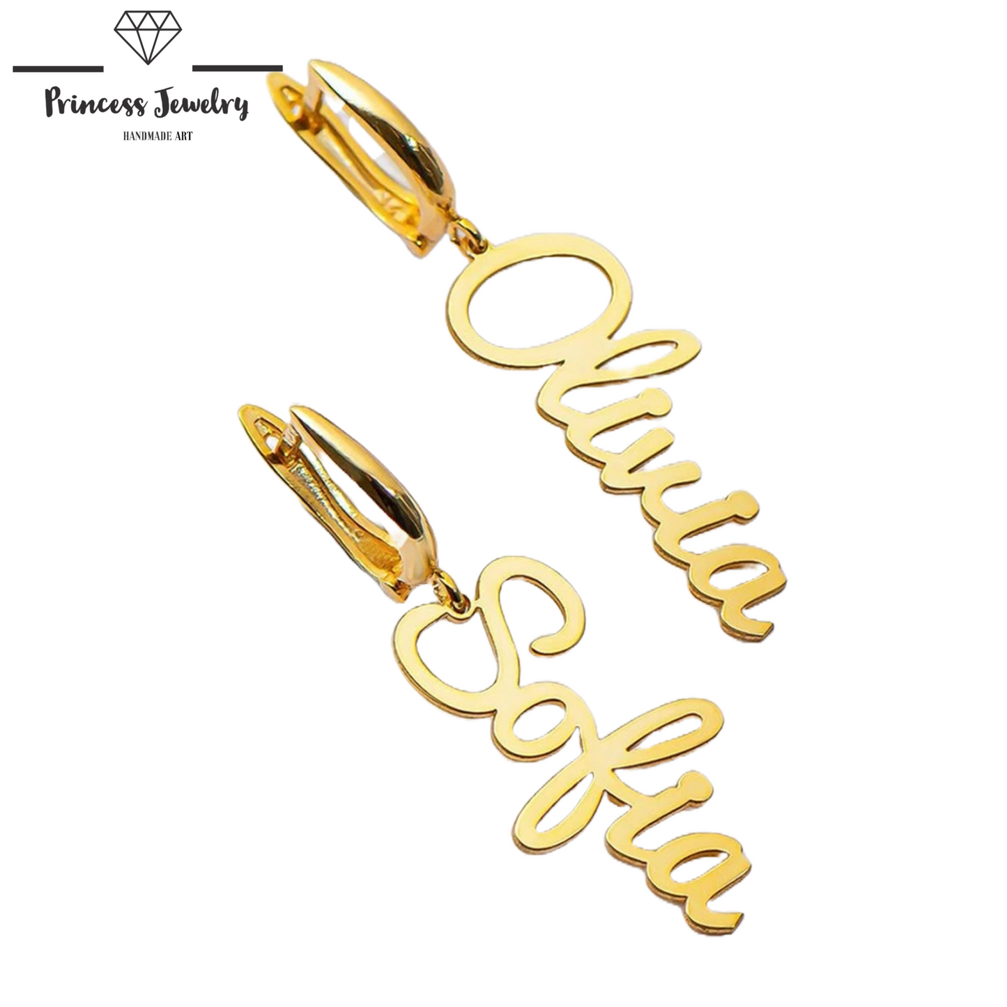 PRINCESS JEWELRY® Orecchini Pendenti Personalizzati in Acciaio Inossidabile (2 colori) - Princess Jewelry