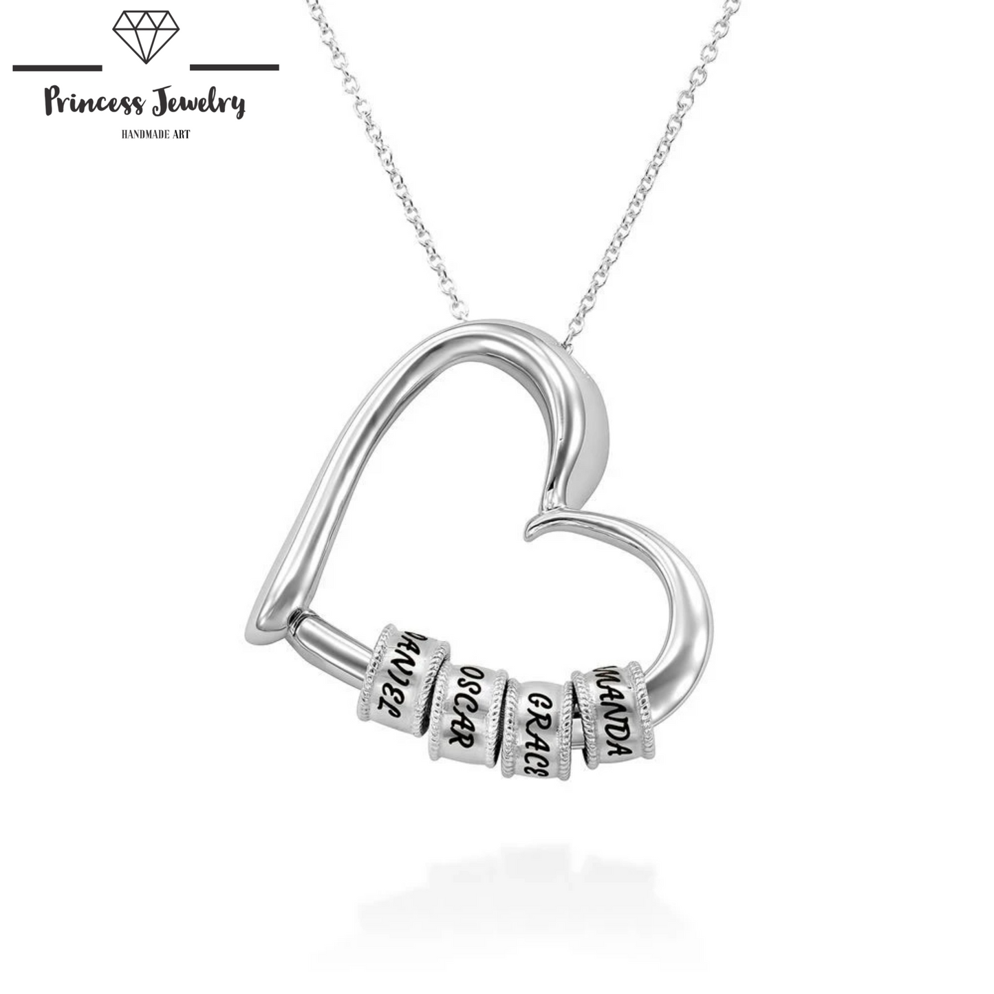 PRINCESS JEWELRY® Collana Personalizzata a Forma di Cuore (3 colori) - Princess Jewelry