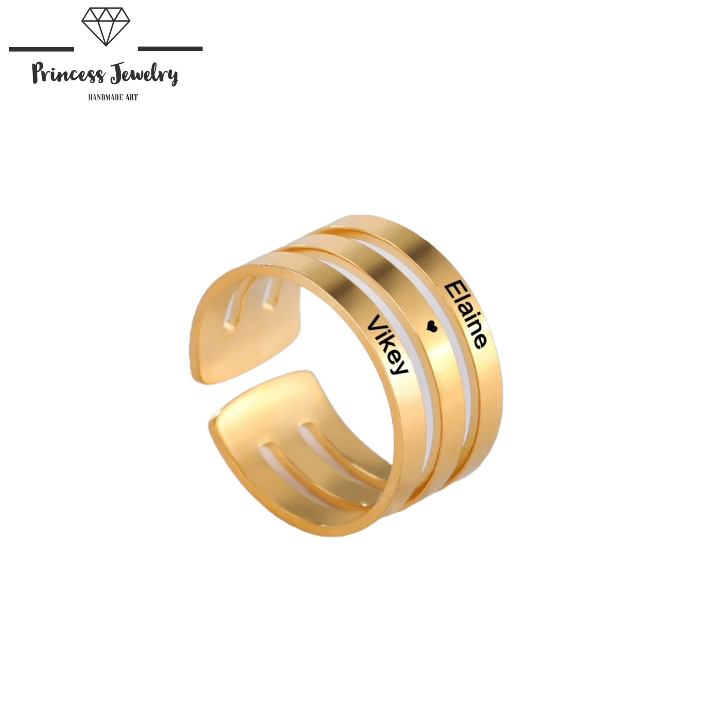 PRINCESS JEWELRY® Anello Personalizzato in Acciaio Inossidabile (4 colori) - Princess Jewelry