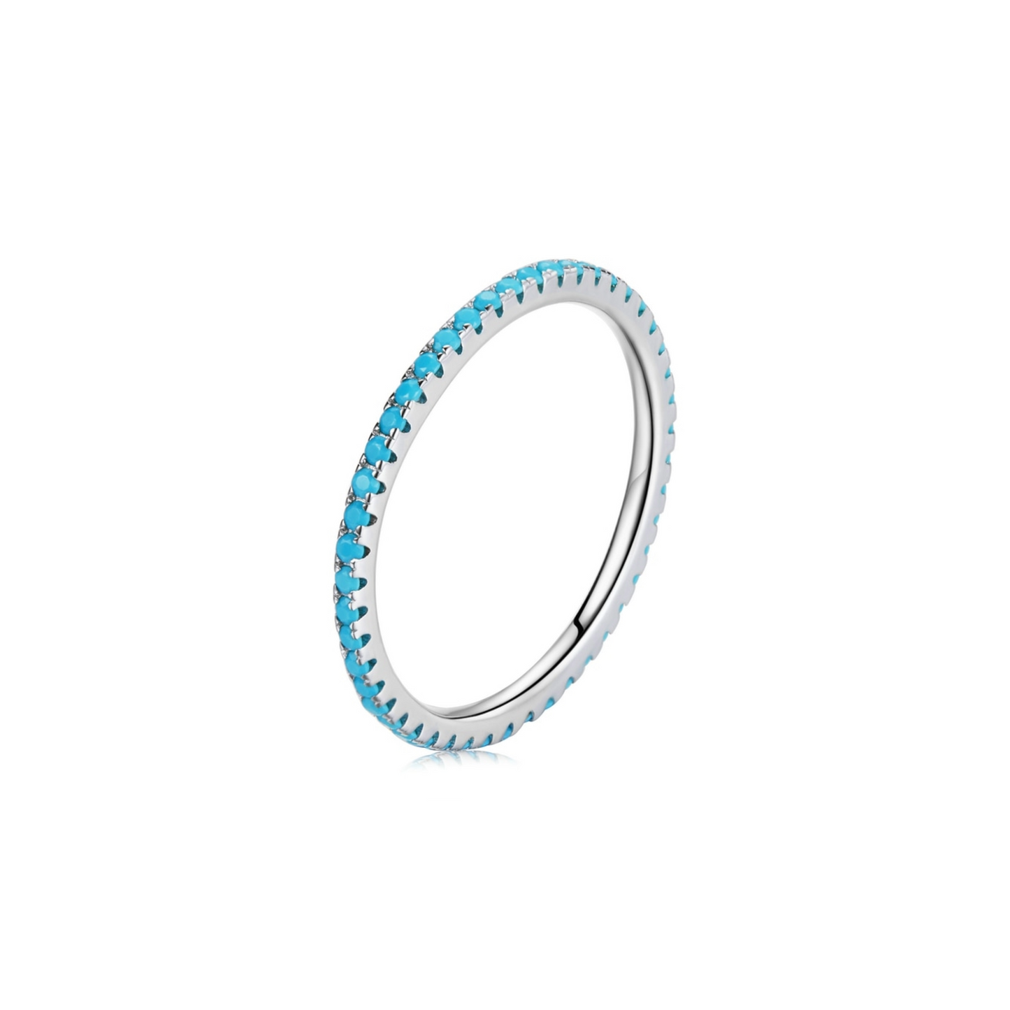 PRINCESS JEWELRY® Anello in Argento 925 Placcato in Platino con Zirconi Colorati (7 colori) - Princess Jewelry