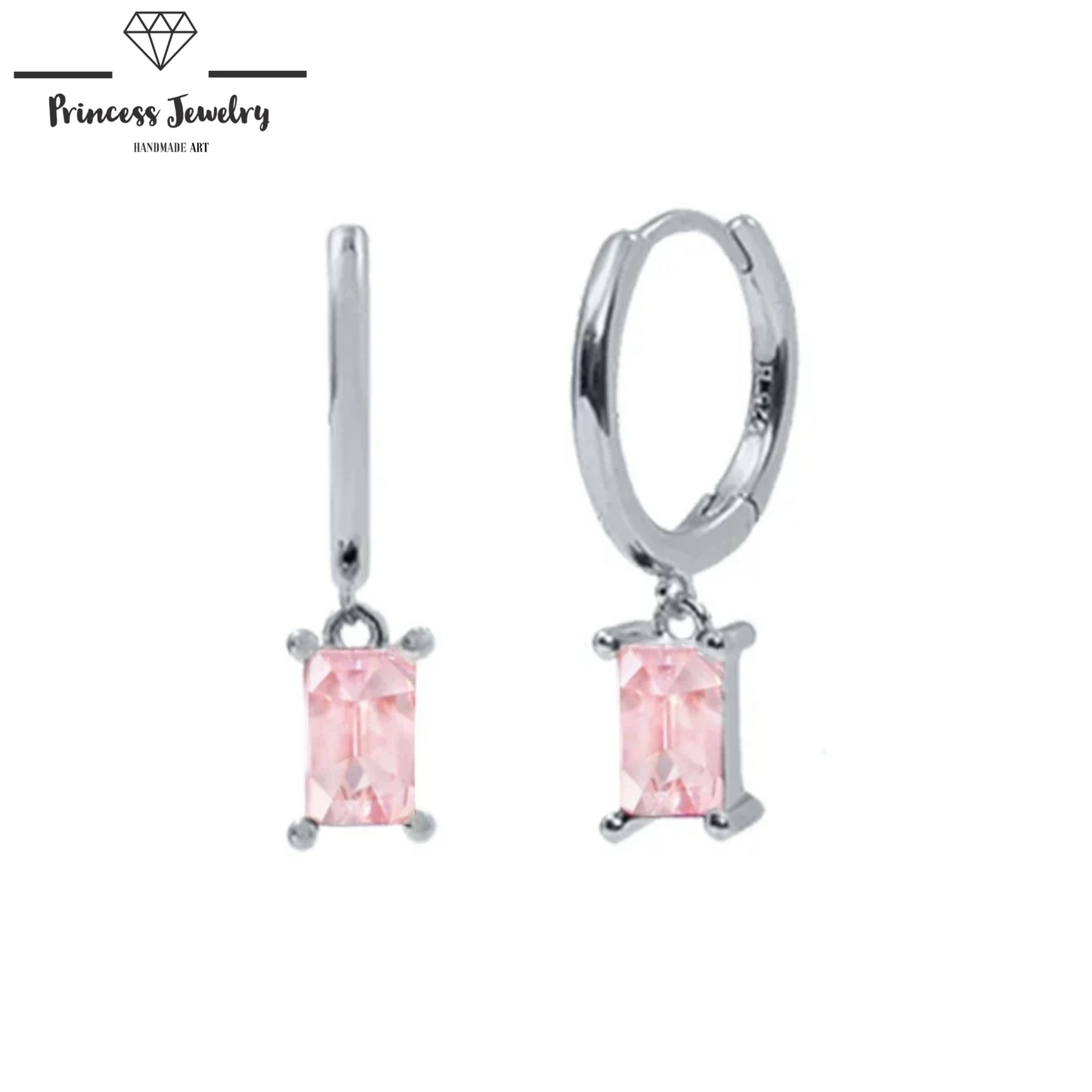 PRINCESS JEWELRY® Orecchini a Cerchio con Pendente in Argento 925 (8 colori) - Princess Jewelry