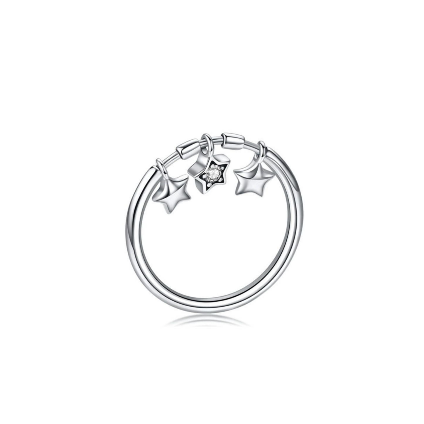 PRINCESS JEWELRY® Anello con Ciondoli a Forma di Cuore/Stella in Argento 925 (2 modelli) - Princess Jewelry
