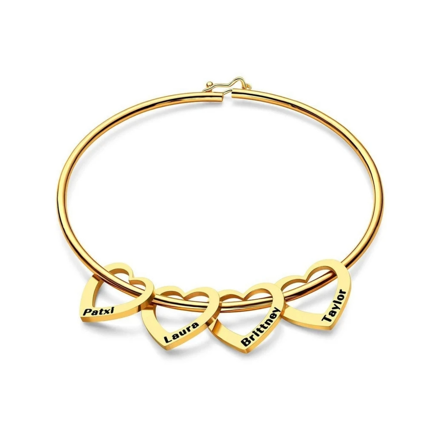 PRINCESS JEWELRY® Bracciale in Acciaio Inossidabile Personalizzato con Ciondoli a Forma di Cuore - Princess Jewelry