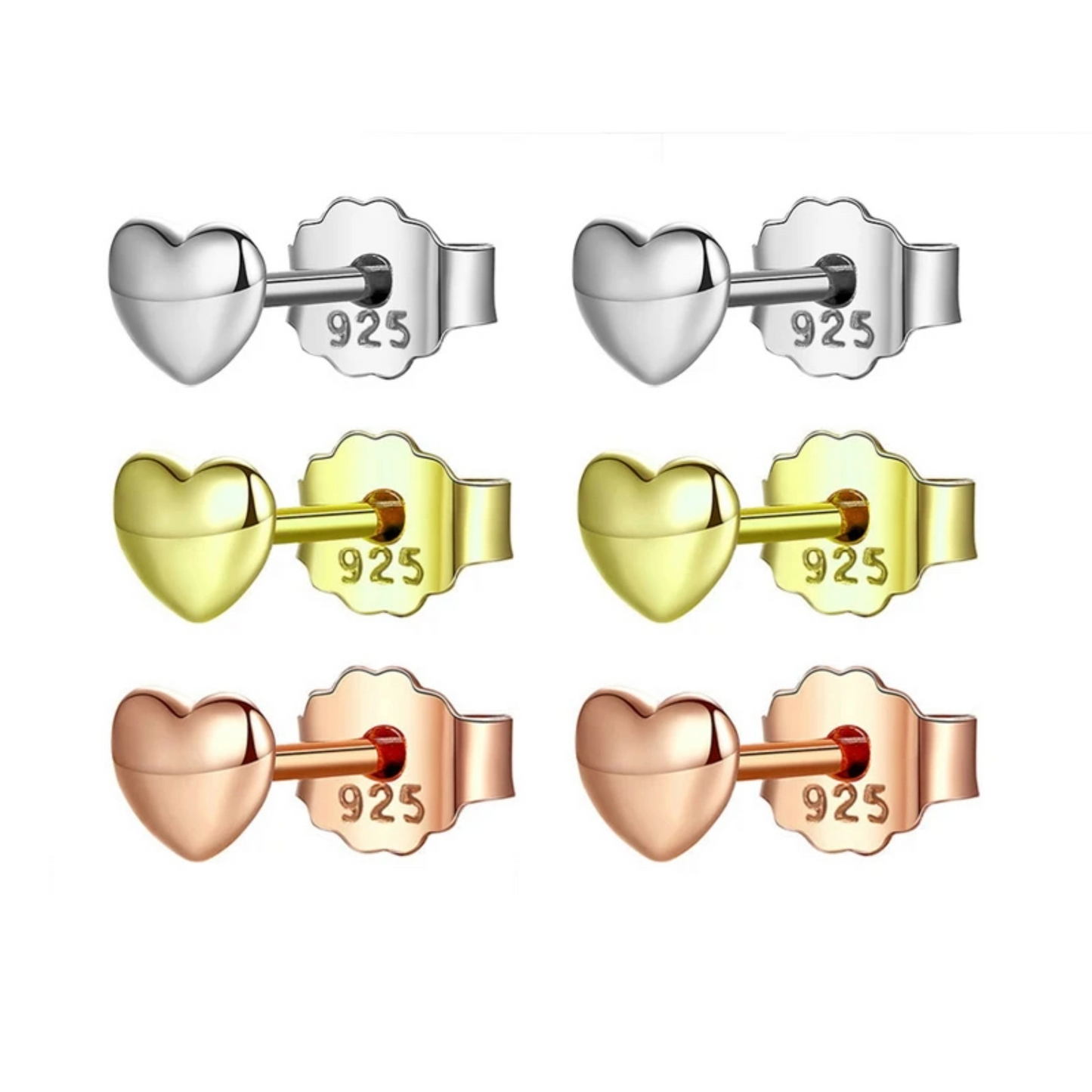 PRINCESS JEWELRY® Orecchini a Lobo a forma di Cuore in Argento 925 (3 colori) - Princess Jewelry